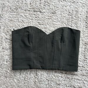 Zara Corset Strapless Dark Green Top